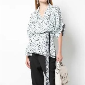 Proenza Schouler Wrap black and sky blue blouse size S